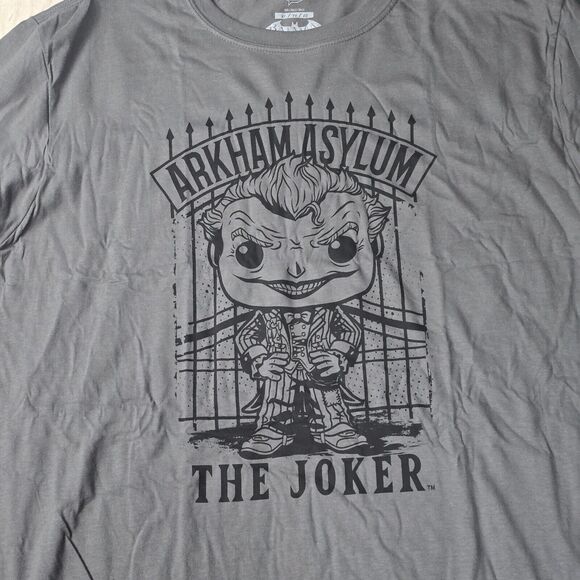 Pop Batman Arkham Asylum Mens Size XL Color Grey Graphic Short Sleeve Tee Shirt - Picture 4 of 12